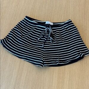 Petal & Pup Black and White Striped Athletic Shorts